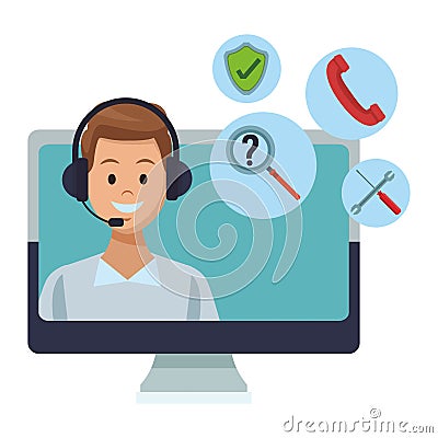 Costumer support services Vector Illustration