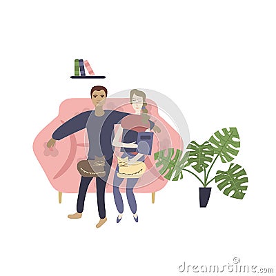 Cosy vector couple Vector Illustration