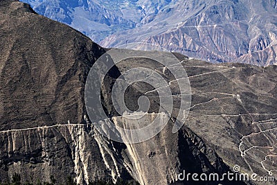 Cotahuasi Canyon Peru with dead road Stock Photo