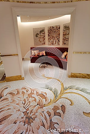 Cotai Macao Grand Lisboa Palace Palazzo Versace Spa Lobby Entrance Macau Italian Fashion Legend Interior Design Furniture Editorial Stock Photo