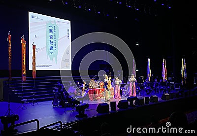 Cotai Macau Taipa Galaxy Hotel Broadway Theatre Chinese Music Concert Ritz Carlton Banyan Tree Marriott Hotels China Macao Editorial Stock Photo