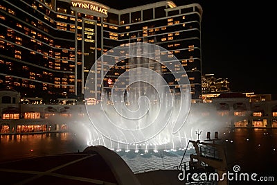 Cotai Macau Wynn Palace Fountain Lake Dance Music Lighting Audio Visual Performance Stock Photo