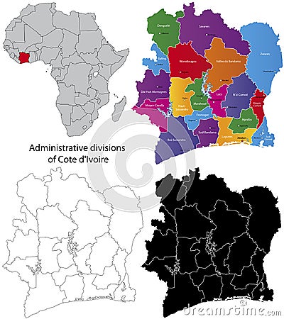 Cote d'Ivoire map Stock Photo