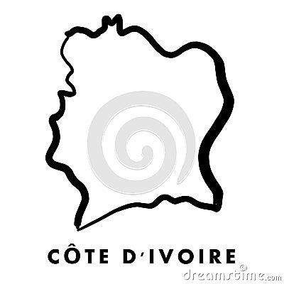 Cote d`Ivoire map outline Vector Illustration