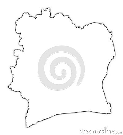 Cote D'Ivoire outline map Stock Photo