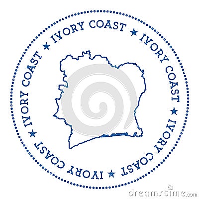 Cote D`Ivoire vector map sticker. Vector Illustration