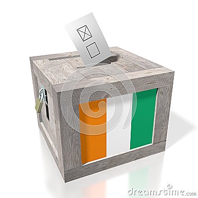 Cote Ivoire - wooden ballot box - voting concept Stock Photo