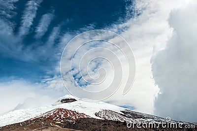 Cotopaxi volcano over the plateau, Andes of Ecuador Stock Photo