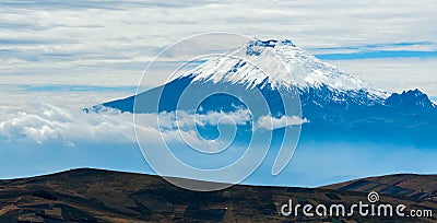 Cotopaxi volcano over the plateau in Ecuador Stock Photo
