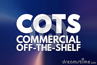 COTS - Commercial Off-the-Shelf acronym, business concept background Stock Photo