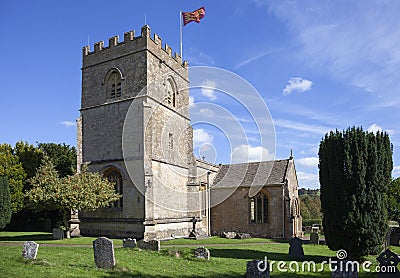 Cotswold church at Guiting Power, Gloucestershire, England Stock Photo