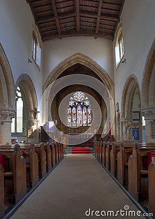 Cotswold church interior Stock Photo