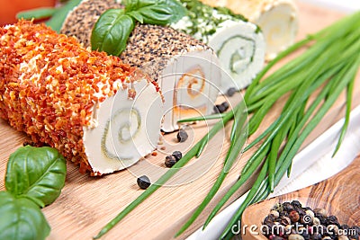 Cottage cheese with colorful stuffing Stock Photo