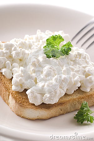 Cottage Cheese Toast Stock Photo