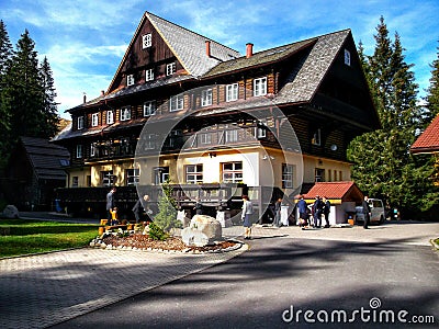 Cottage in Low Tatras ski resort Jasna Slovakia Editorial Stock Photo