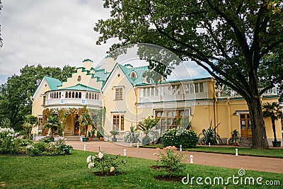 Cottage Palace for the family of Emperor Nikolai Pavlovich, architect A.A. Menelas. Editorial Stock Photo