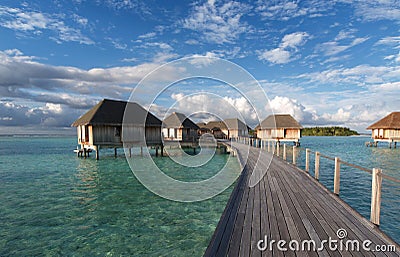 Cottage resort in the sea Stock Photo