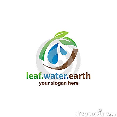 Cottage with water logo Vector Illustration