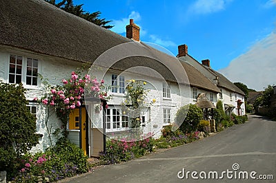 Cottages in Abbotsbury Stock Photo