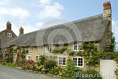 Cottages in Abbotsbury Stock Photo