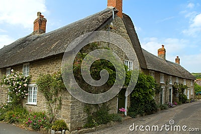 Cottages in Abbotsbury Stock Photo