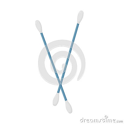 Cotton buds. Cosmetology tools illustration isolated on white background. Vector Illustration