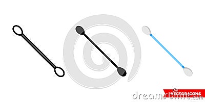 Cotton buds icon of 3 types. Isolated vector sign symbol. Vector Illustration