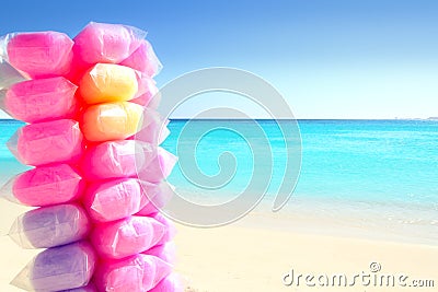 Cotton candy colorful in Caribbean beach Stock Photo