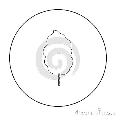 Cotton candy icon in outline style isolated on white background. Films and cinema symbol stock vector illustration. Vector Illustration