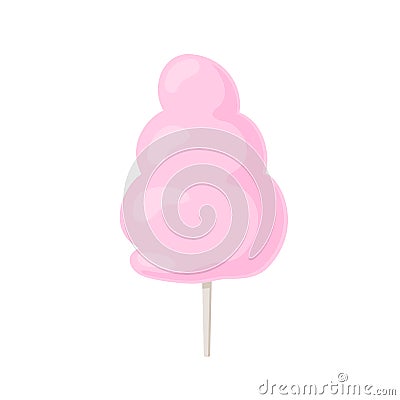 Cotton candy on stick Vector Illustration