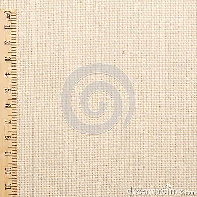 Cotton fabric in light yellow color for arts painting backdrop, sacking and bagging design Stock Photo