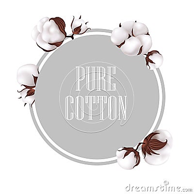 Cotton flowers logo. Vector illustrtion. Vector Illustration