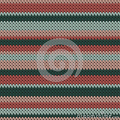 Cotton horizontal stripes knitted texture Vector Illustration