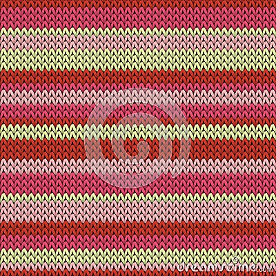 Cotton horizontal stripes knitting texture Vector Illustration