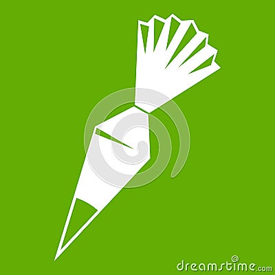 Cotton icing bag icon green Vector Illustration