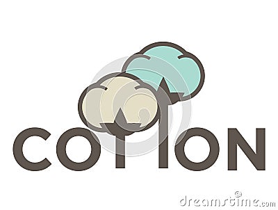 Cotton labels or logo for pure 100 percent natural cotton textile tag Vector Illustration