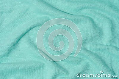 Cotton mint-colored fabric texture for making clothes Stock Photo