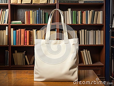 Cotton Mockup tote bag white with no design Stock Photo