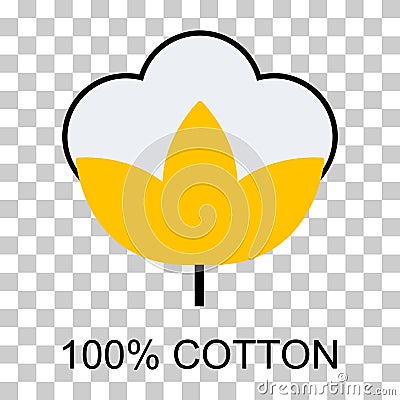 Cotton organic icon, clothing symbol natural symbol, web graphic vector illustration Vector Illustration