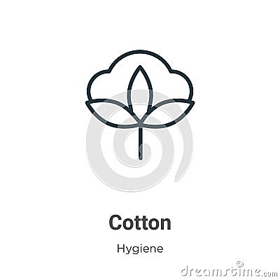 Cotton outline vector icon. Thin line black cotton icon, flat vector simple element illustration from editable hygiene concept Vector Illustration