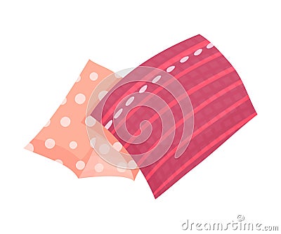 Cotton Patch and Cloth as Sewing Accessory Vector Illustration Vector Illustration