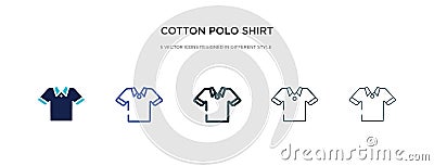 Cotton polo shirt icon in different style vector illustration. two colored and black cotton polo shirt vector icons designed in Vector Illustration