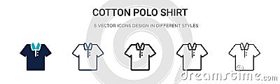 Cotton polo shirt icon in filled, thin line, outline and stroke style. Vector illustration of two colored and black cotton polo Vector Illustration