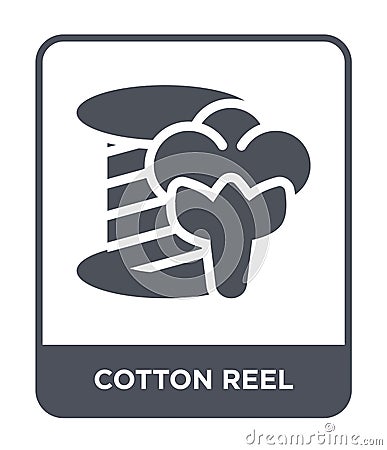 cotton reel icon in trendy design style. cotton reel icon isolated on white background. cotton reel vector icon simple and modern Vector Illustration