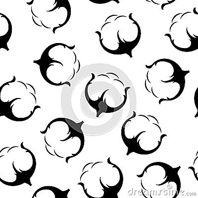 Cotton seamless pattern. Stock Photo