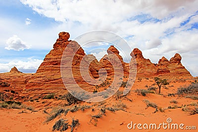 Cottonwood Teepees, a rock formation near The Wave at Coyote Buttes South CBS, Paria Canyon Vermillion Cliffs Wilderness Stock Photo