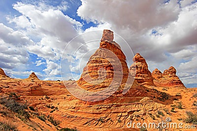 Cottonwood Teepees, a rock formation near The Wave at Coyote Buttes South CBS, Paria Canyon Vermillion Cliffs Wilderness Stock Photo