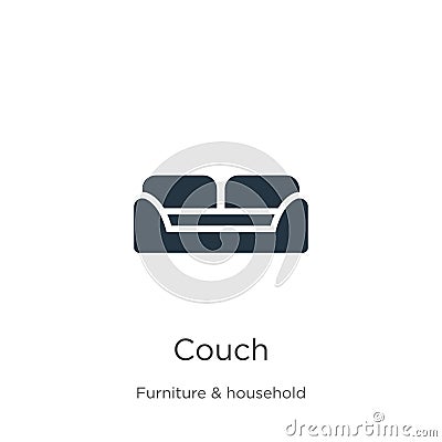 Couch icon vector. Trendy flat couch icon from furniture & household collection isolated on white background. Vector illustration Vector Illustration