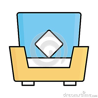 Couch Outline with Fill Color Vector icon which can easily modify or edit Vector Illustration