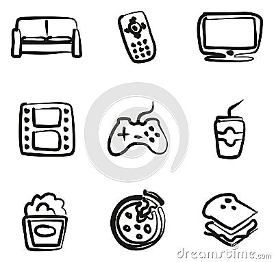 Couch Potato Freehand Vector Illustration